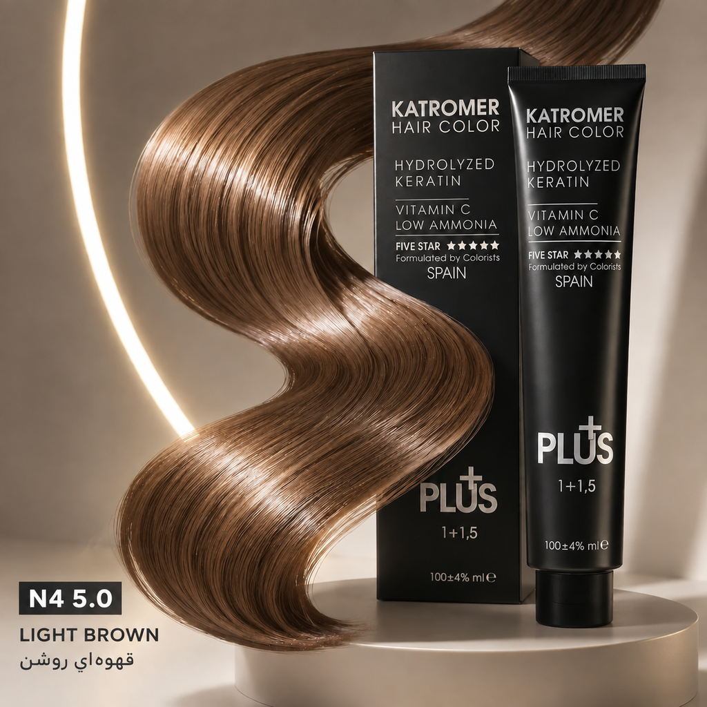 Katromer-hair-color-n4-light-brown تیوپ رنگ موی کاترومر شماره N4حجم100میلی لیتر